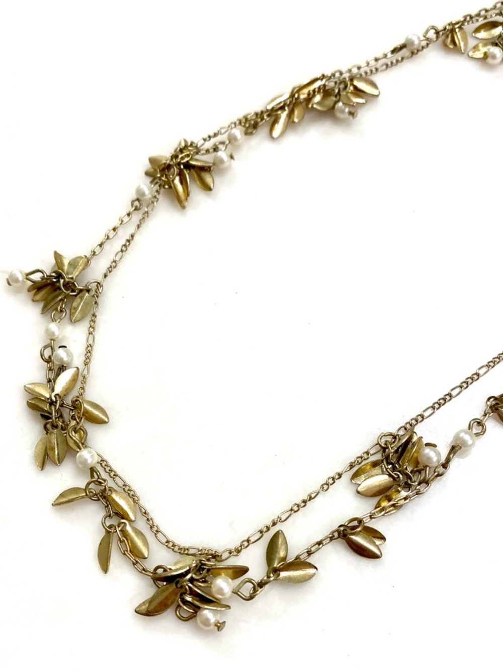 LOFT Gold Floral Cluster Necklace with Pearl Accents - Picture 2 of 2